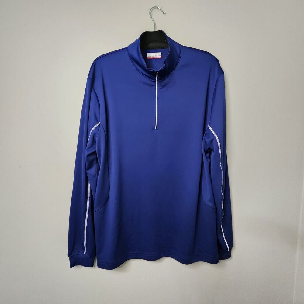 Grand Slam Mens Large Pullover Quarter Zip Performance Golf Activewear Blue‎